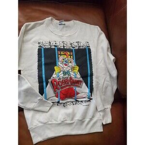 80s WHO FRAMED ROGER RABBIT DISNEY MOVIE CARTOON '87 LONG SLV SWEATSHIRT M Mediu